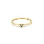 14k gold blue diamond ring - LODAGOLD