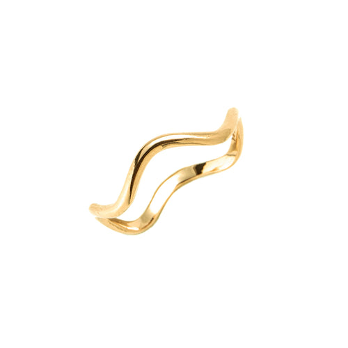 14k gold wave ring - LODAGOLD