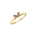 14k gold Blue diamond Heart ring - LODAGOLD