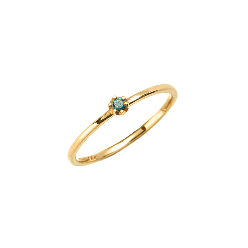 14k gold blue diamond ring - LODAGOLD
