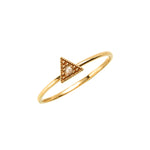 14k gold grey diamond Triangle ring - LODAGOLD