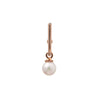 14k rose gold pearl Charm&Bar Huggie Hoop - LODAGOLD