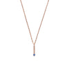 14k gold sapphire&diamond bar necklace - LODAGOLD