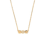 14k gold white diamond "MOM" necklace - LODAGOLD