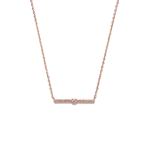 14k gold diamond bar necklace - LODAGOLD