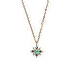 14k gold emerald starburst necklace - LODAGOLD