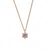 14k gold emerald flower necklace - LODAGOLD