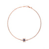 14k gold blue sapphire flower bracelet - LODAGOLD