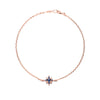 14k gold blue sapphire starburst bracelet - LODAGOLD
