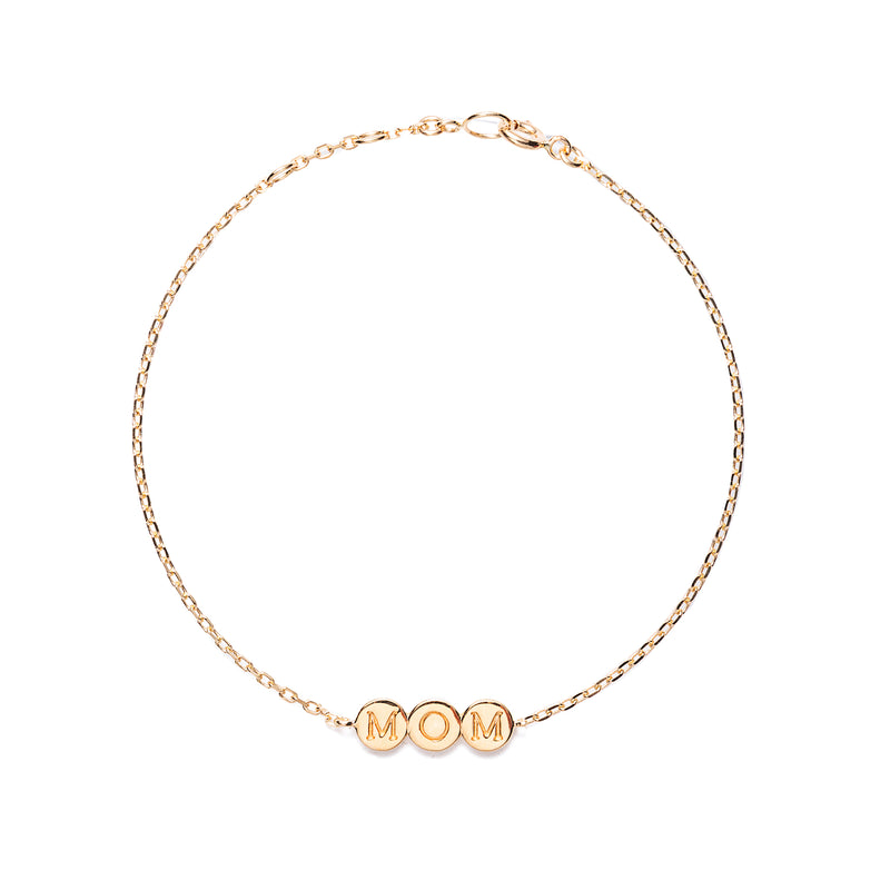 14k gold "MOM" bracelet - LODAGOLD
