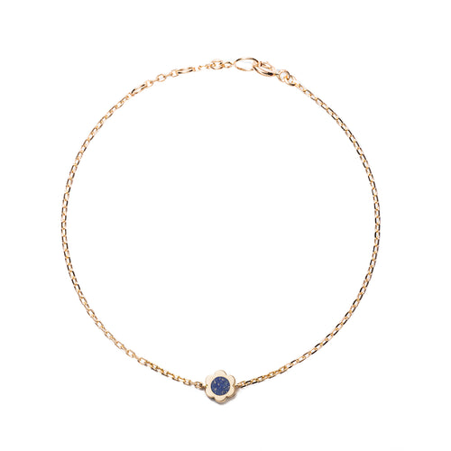 14k gold lapis lazuli flower bracelet - LODAGOLD