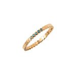 14k gold blue diamond heart ring - LODAGOLD