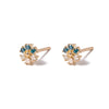 14k gold diamond flower earrings - LODAGOLD
