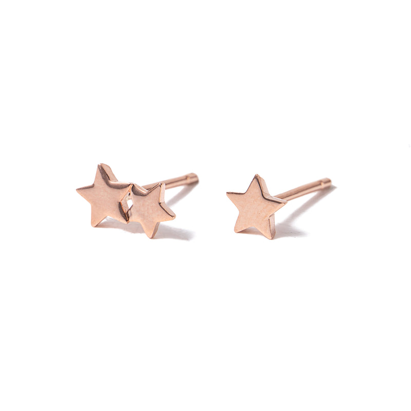 14k gold star stud earrings - LODAGOLD