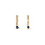 14k gold sapphire&diamonds bar earrings - LODAGOLD