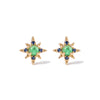 14k gold emerald starburst earrings - LODAGOLD