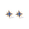 14k gold sapphire starburst earrings - LODAGOLD