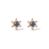 14k gold sapphire flower earrings - LODAGOLD