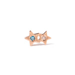 14k gold diamonds star piercing - LODAGOLD