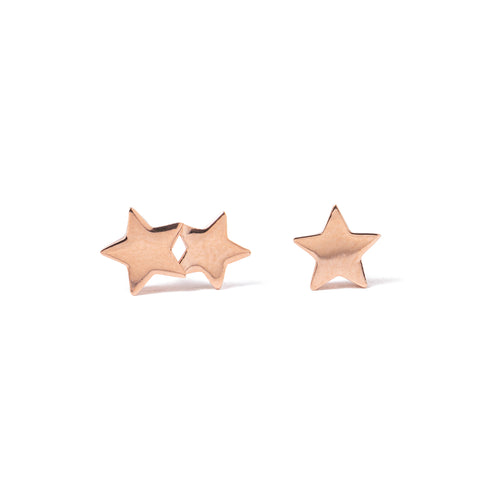 14k gold star stud earrings - LODAGOLD