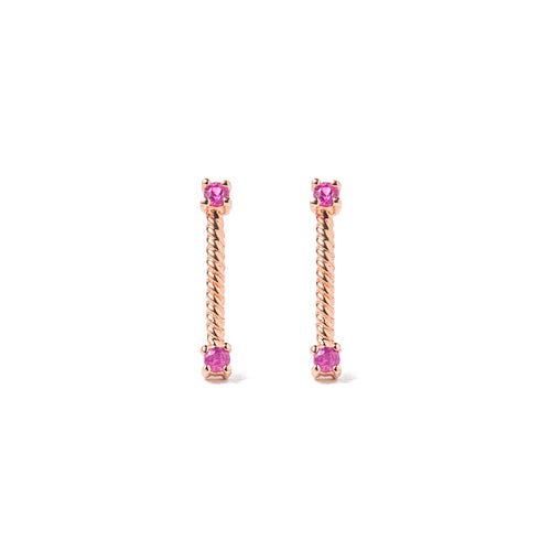 14k gold sapphire twist earrings - LODAGOLD