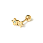 14k gold diamonds star piercing - LODAGOLD