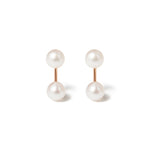 14k gold w/2 pearls stud earrings - LODAGOLD