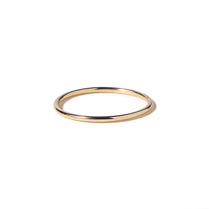 14k yellow gold round wire ring - LODAGOLD