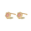 14k gold pink opal flower earrings - LODAGOLD