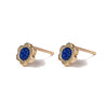 14k gold lapis lazuli flower earrings - LODAGOLD