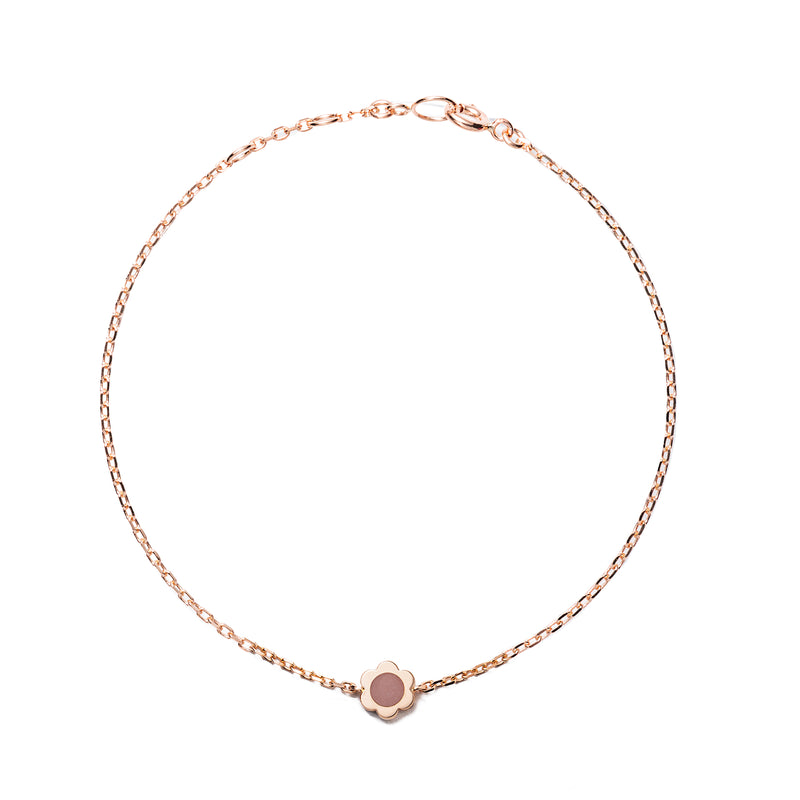 14k gold pink opal flower bracelet - LODAGOLD