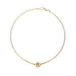 14k gold pink opal flower bracelet - LODAGOLD