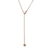 14k gold Lariat Moon&Star yellow&grey diamond necklace - LODAGOLD