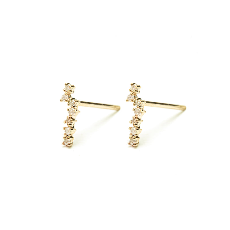 14k gold diamond constellation stud earrings - LODAGOLD