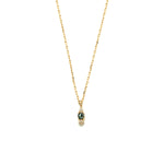 14k gold Blue&Grey Diamond Necklace - LODAGOLD