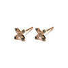 14k gold cognac&black diamond X earrings - LODAGOLD
