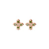 14k gold green&grey diamond T stud earrings - LODAGOLD