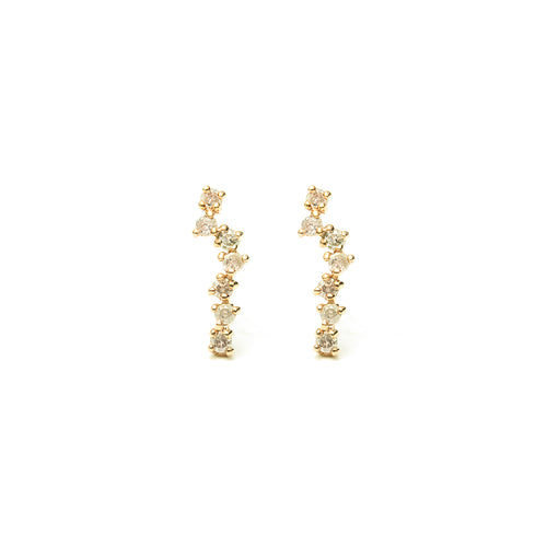 14k gold diamond constellation stud earrings - LODAGOLD