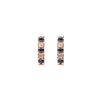 14k gold blue&white sapphire bar stud earrings - LODAGOLD