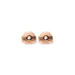 14k gold pink opal flower earrings - LODAGOLD