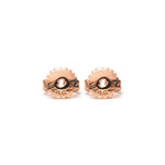 14k gold w/2 pearls stud earrings - LODAGOLD