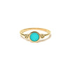 14k gold diamond&turquoise inlay ring - LODAGOLD