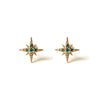 14k gold blue diamond Starburst Stud Earrings - LODAGOLD