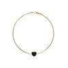 14k gold onyx heart bracelet - LODAGOLD