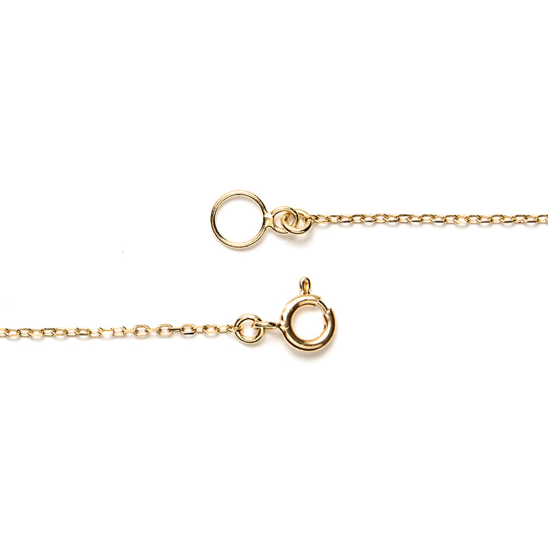 14k gold blue dia Double ring Necklace - LODAGOLD