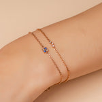 14k gold sapphier&diamond bracelet - LODAGOLD