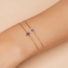 14k gold blue sapphire starburst bracelet - LODAGOLD