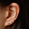 14k gold Blue&Grey Diamond Earrings - LODAGOLD