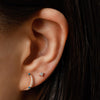 14k gold diamond moon single stud earring - LODAGOLD