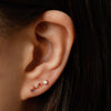 14k gold grey diamond single stud Earring - LODAGOLD